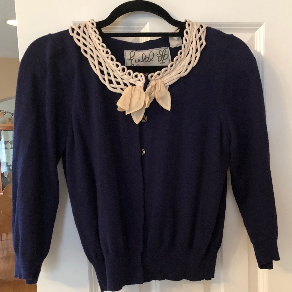 Anthropologie Field Flower Green Blooming Lace